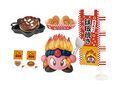 "Iron Plate" miniature set from the "Kirby Pupupu Japanese Festival" merchandise line, featuring Kirby heart-shaped cookies and okonomiyaki