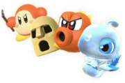 In-game artwork of Team Colossal Quad, which includes Colossal Spear Waddle Dee