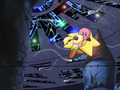 Kirby attempts to rescue Tiff from the Destroya's attacks.