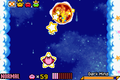 Kirby rides the Warp Star in the final phase against Dark Mind in Kirby & The Amazing Mirror