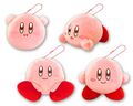Four small "Mochi Mochi" plushies of Kirby