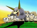 Monster Amon charges with the other sheep