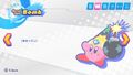 The pause screen for Bomb Kirby in 'Guest Star ???? Star Allies Go!'. The placeholder text is once again present, and the top left now says "Guest Star Bomb" instead of "Guest Star Kirby".