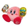 San-ei plush of Kirby holding plushies of Tiff and Tuff, created for Kirby's 30th Anniversary