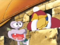 King Dedede weeps as he remembers the past failures of his academy.