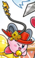 Whip Kirby with the Daroach Hat headgear in Find Kirby!! Full of Kirby