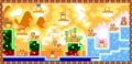 Map of the level hub for Orange Ocean in Kirby: Nightmare in Dream Land