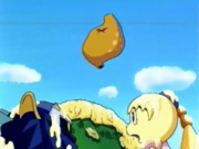 Tiff and Meta Knight observe as Belly Buster proceeds to digest the Royal Racecar and its occupants.