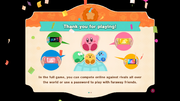 "Thanks for playing" screen