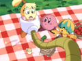 Tiff is kidnapped by King Dedede during a picnic.