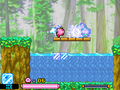 In Kirby: Squeak Squad, Ice can be used to freeze the surface of water.