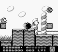 Kirby rockets through the plains.