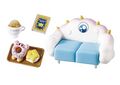 "Sofa" miniature set from the "Kirby Cafe Time" merchandise line, featuring a Kirby donut