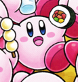 Kirby with a norimaki roll in Find Kirby!!
