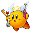 Artwork of yellow Cupid Kirby from Kirby & The Amazing Mirror