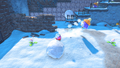 Ice Kirby attacking a Corori in Kirby and the Forgotten Land