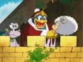 King Dedede feigns compliance with Amon.