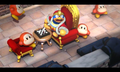 Dedede's chess game is interrupted by a sudden alien invasion in Kirby: Planet Robobot