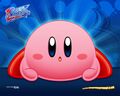 Wallpaper featuring Kirby lying on his stomach