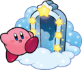 Kirby entering a doorway