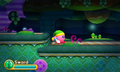 Kirby explores the verdant cavern.
