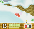 Sledding down a hill with Waddle Dee
