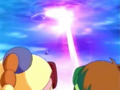 Tiff and Tuff watch Kirby struggle with Ozomashii.