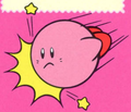 Artwork of Kirby dive attacking from Kirby's Adventure