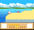 Kirby spots a Kany on the beach.
