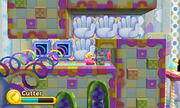 Kirby will need to quickly slip into this nook to avoid getting swatted.