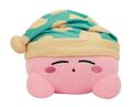 Yarn-knit Sleep Kirby plushie from the "Club Mocchi-Mocchi" merchandise line