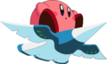 Artwork of Kirby riding atop the Winged Star from Kirby: Right Back at Ya!