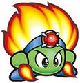 Artwork of an unused green variety from Kirby Super Star