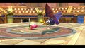 Kirby dueling Meta Knight in the Colosseum