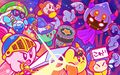 Kirby JP Twitter promotional art for Team Kirby Clash Deluxe, featuring Sword Hero Kirby