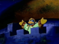 King Dedede casts his spell through the dolls to influence the town.