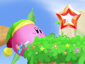 Kirby encountering a hollow red Point Star in the Extra Mode in Kirby's Return to Dream Land