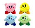 Newer set of four big plushies of differently colored Kirbys