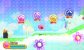 A portion of the Copy Ability Testing Room in Kirby: Triple Deluxe, showing all the abilities new to that game as essences