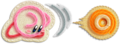 Kirby throwing a Yarn ball