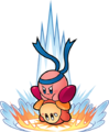 Kirby Super Star Ultra artwork of Kirby using Suplex on a Waddle Dee