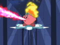 Fire Kirby battling from a Winged Star