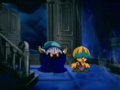 Tuff and Meta Knight standing inside the mansion entrance