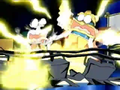 King Dedede and Escargoon are zapped by the studio lights after Mabel predicted they would be struck by lightning.