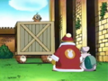 The Waddle Dees return King Dedede's treasury to him.