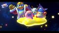 Kirby and friends wave through the fourth wall as their adventure comes to a close