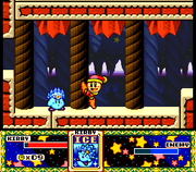 Battling Poppy Bros. Sr. in Cavius in Kirby Super Star.