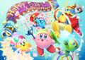 Illustration from the Kirby JP Twitter commemorating the 5th anniversary of Kirby Fighters Deluxe and Dedede's Drum Dash Deluxe