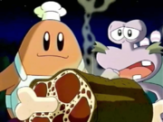 Chef Kawasaki serves King Dedede a repulsive dish to test his tolerance.