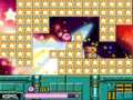 Traversing an area made almost entirely of Star Blocks in Kirby: Squeak Squad